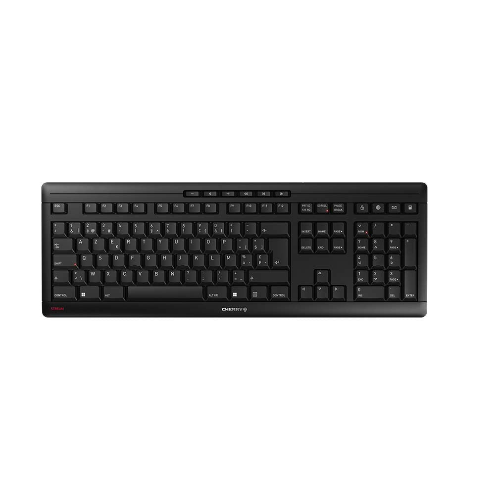 Cherry Stream Wireless Clavier Sans Fil AZERTY Belge Noir