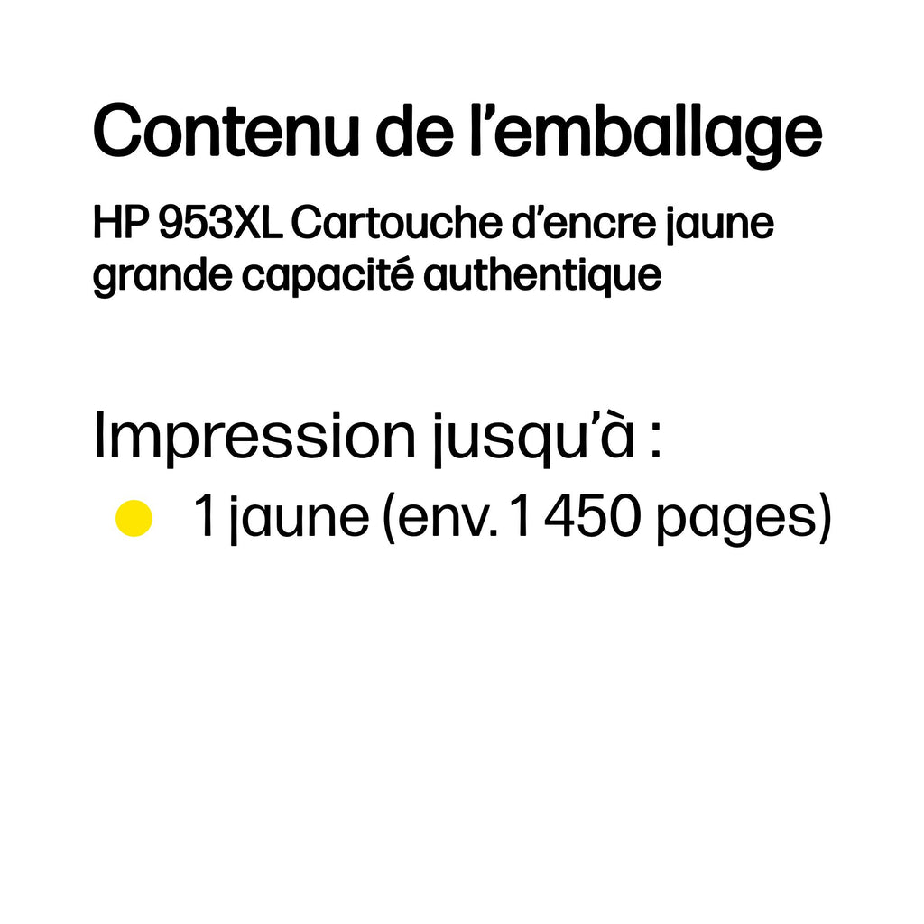 HP 953XL Cartouche d’encre jaune grande capacité authentique