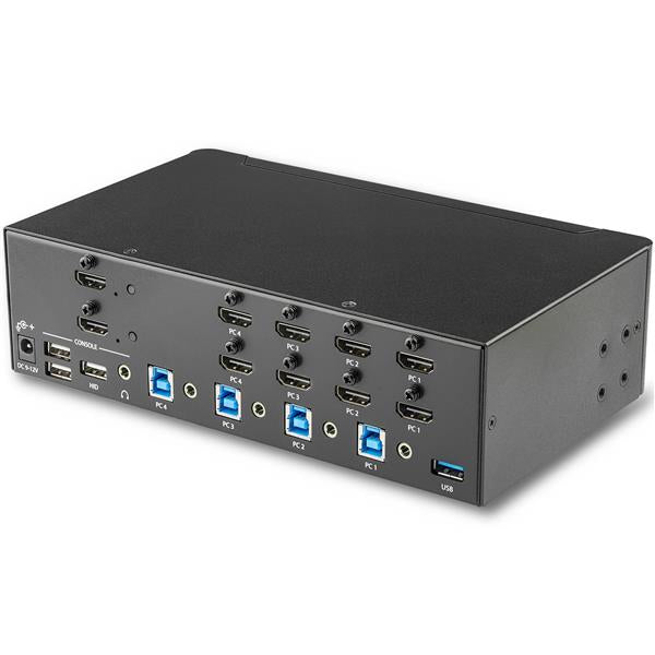StarTech.com Switch KVM HDMI 4K 30Hz 4 Ports Double Affichage avec Hub USB