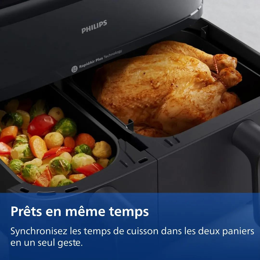 Philips Série 5000 Airfryer Double Panier avec Cuisson Vapeur, 9L (6L + 3L)
