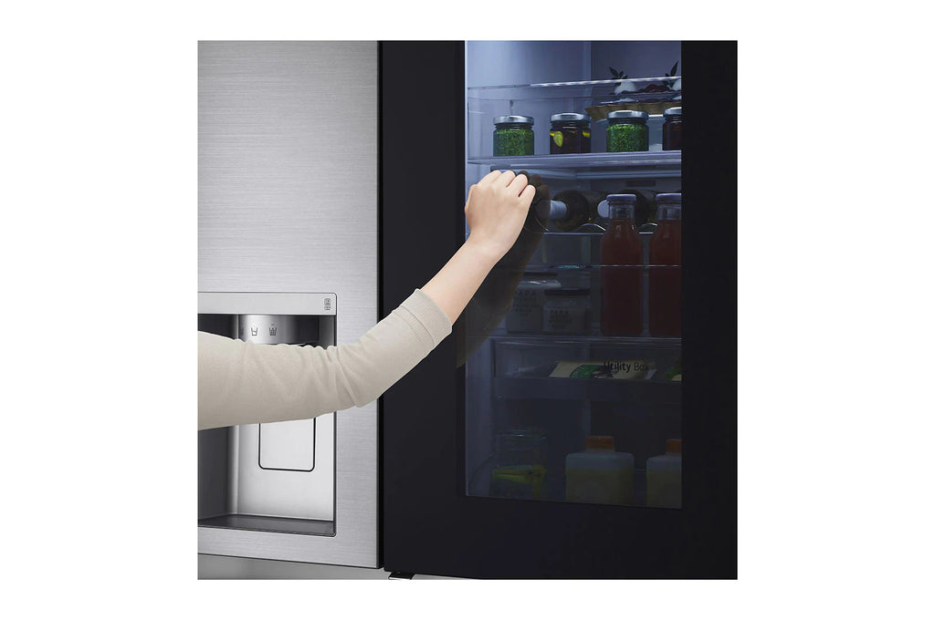 LG InstaView GSXV91PZAE frigo américain Pose libre 635 L Noir, Acier inoxydable