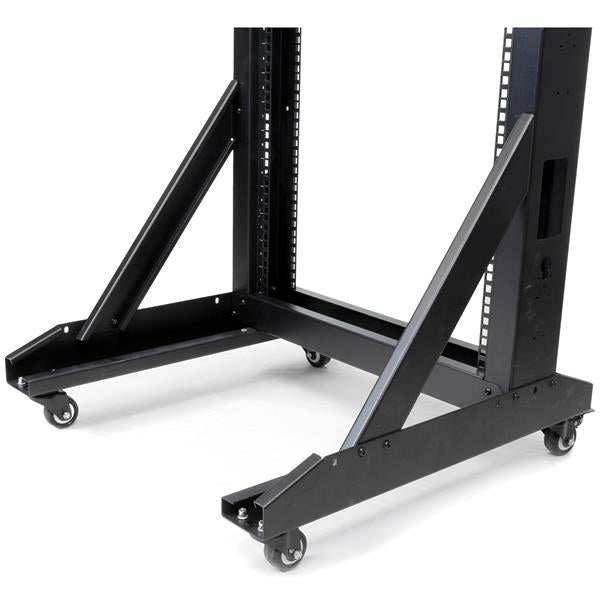 StarTech.com Rack Serveur Mobile 42U à 2 Mâts, Rack Réseau 19" à 2 Mâts avec Roulettes, Rack Ouvert Roulant pour Équipement AV/Data/Media/IT, Rack Ordinateur pour la Maison/Bureau - Roulettes Incluses - vue 4