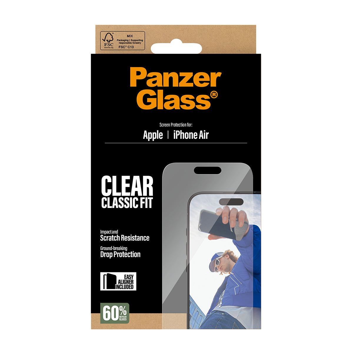 PanzerGlass ® Screen Protector iPhone Air | Classic Fit w. EasyAligner Protection d'écran transparent Apple 1 pièce(s)
