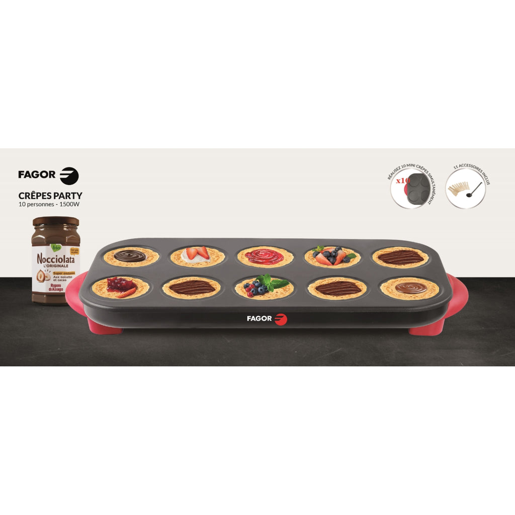 Fagor Crêpière 10 Personnes FG10CRNOC + Pot de Nocciolata inclus