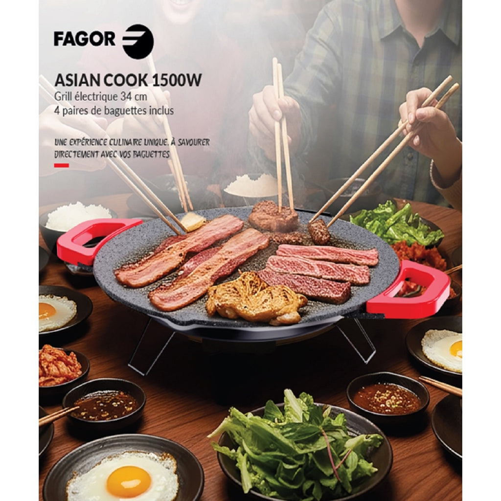 Fagor Plancha coréenne 1500W + 4 paires de baguette inclus
