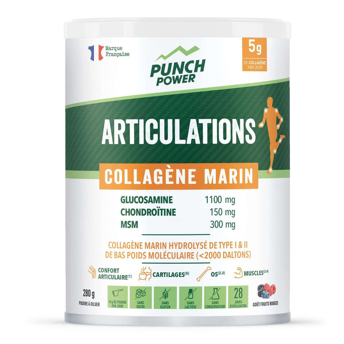 Punch Power Complément Alimentaire Articulaire Collagène Marin Poudre 280g