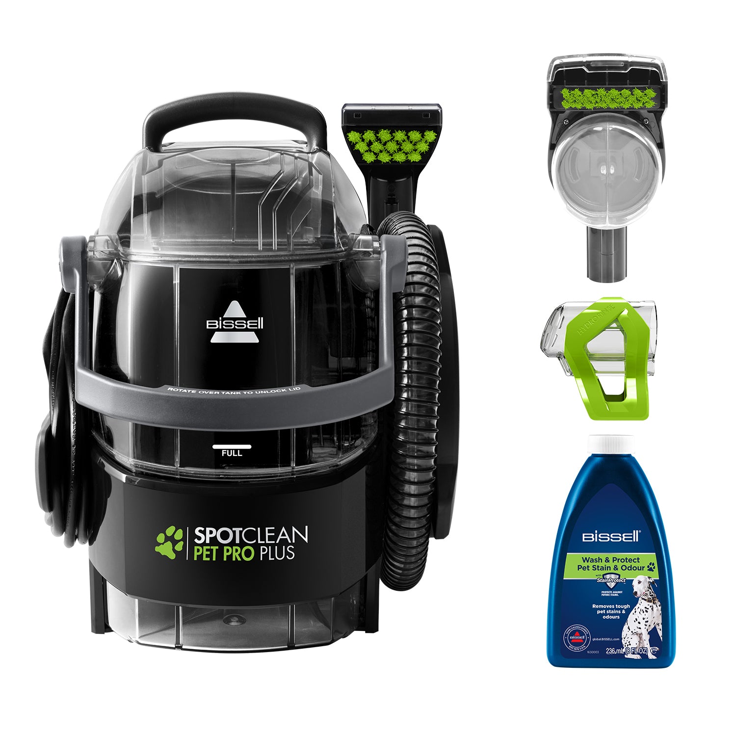 Bissell SpotClean Pet Pro machine de nettoyage de tapis À la main Profond Noir, Vert