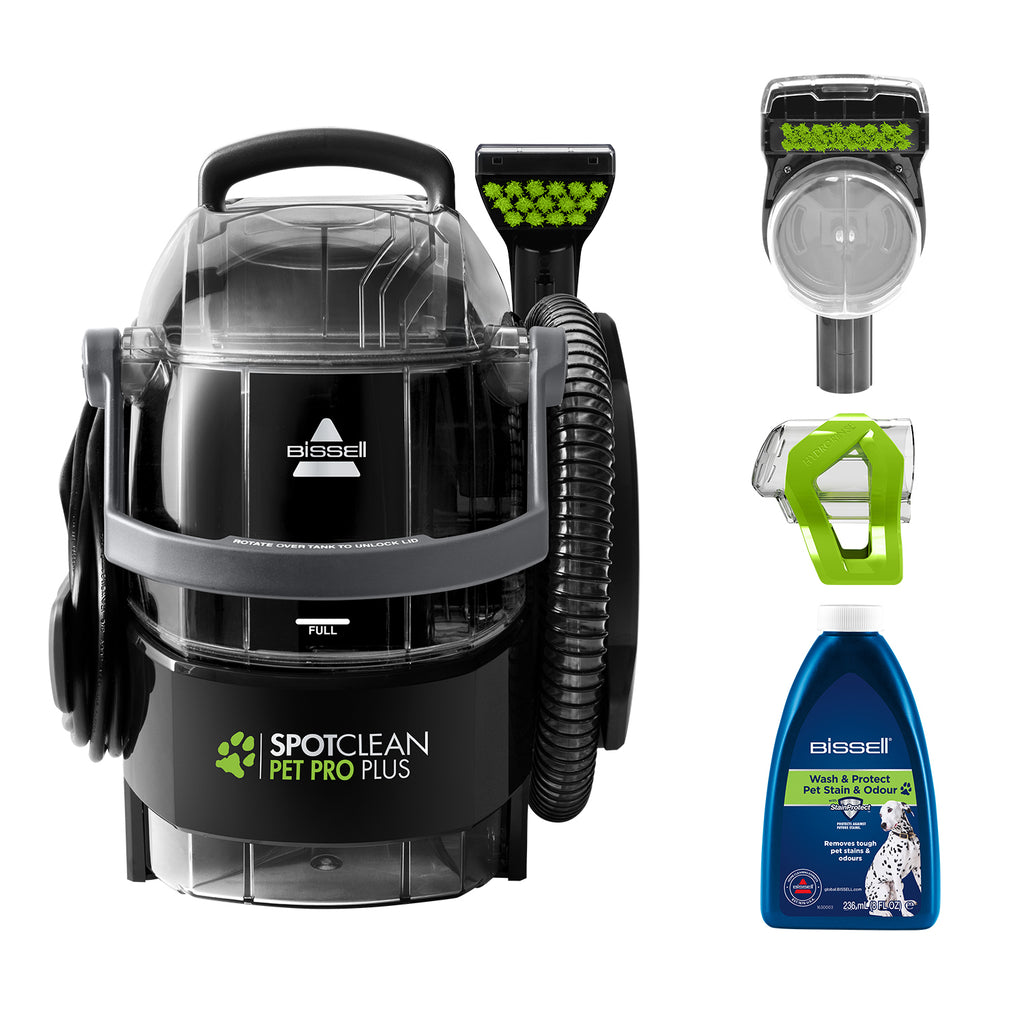 Bissell SpotClean Pet Pro Plus machine de nettoyage de tapis À la main Profond Noir, Transparent