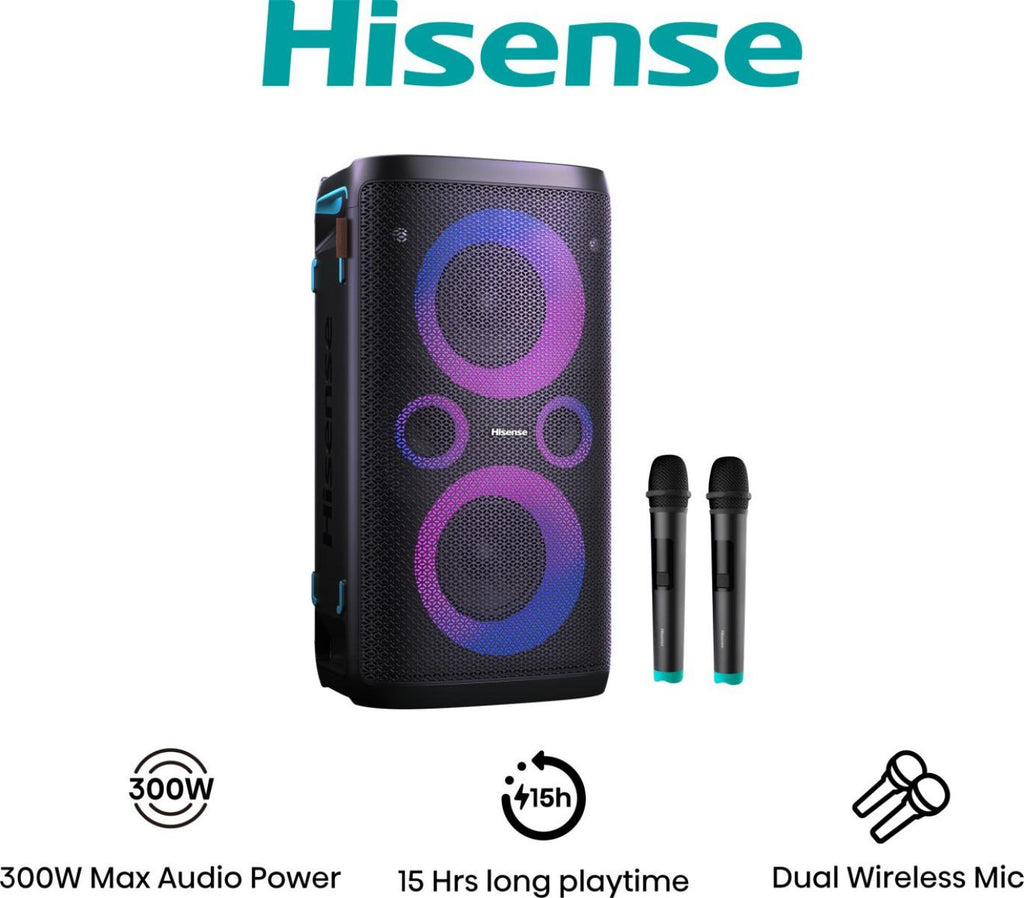 Hisense Party Storm 1 Orateur du parti Noir 300 W