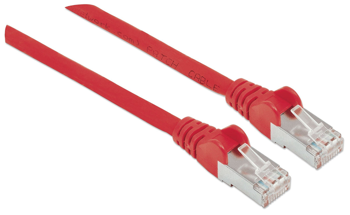 Intellinet Câble patch réseau, Cat6, 0,5 m, rouge, cuivre, S/FTP, LSOH/LSZH, PVC, RJ45, contacts plaqués or, anti-accroc, avec manchon, garantie à vie