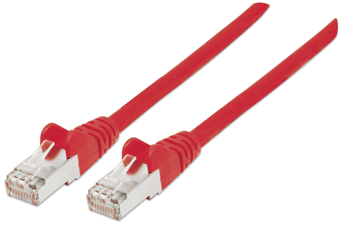 Intellinet Câble patch réseau, Cat6, 0,5 m, rouge, cuivre, S/FTP, LSOH/LSZH, PVC, RJ45, contacts plaqués or, anti-accroc, avec manchon, garantie à vie