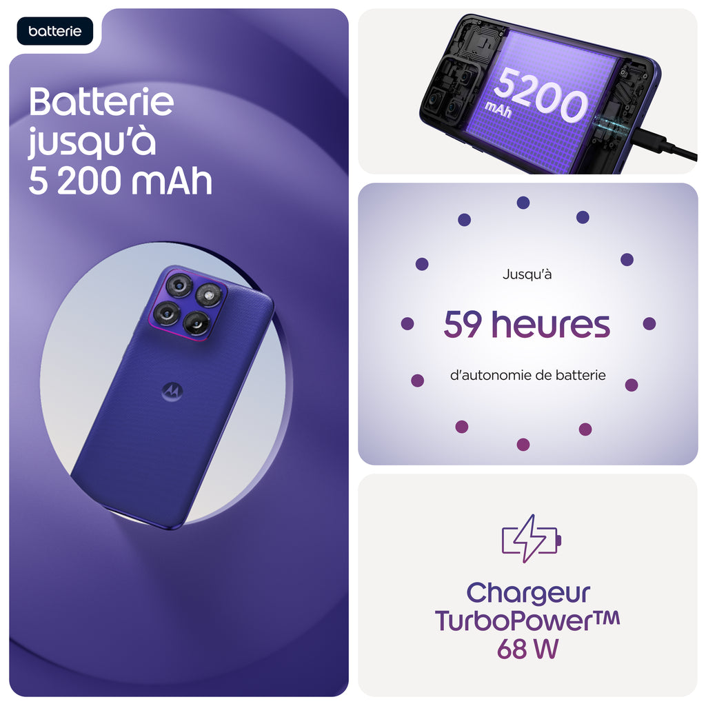 Motorola Edge 70 Fusion 6.78" 5G 256 Go 8 Go RAM 5200 mAh Android 16.0 Double SIM - Violet