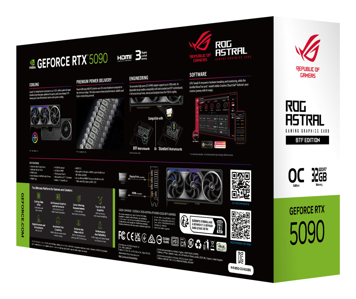ASUS ROG Astral - -RTX5090-O32G-BTF-GAMING NVIDIA GeForce RTX 5090 32 Go GDDR7 - vue 8
