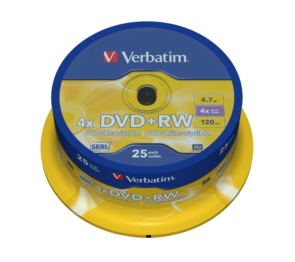 Verbatim DVD+RW Matt Silver 4,7 Go 25 pièce(s)