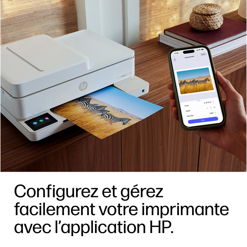 Imprimante Couleur Tout-en-Un Sans Fil ENVY 6530e, Impression Photo et Instant Ink