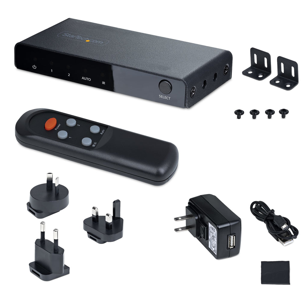 StarTech.com Switch HDMI 8K 2 Ports HDMI 2.1 4K 120Hz HDR10+ 8K 60Hz UHD 2 Entrées 1 Sortie avec Télécommande