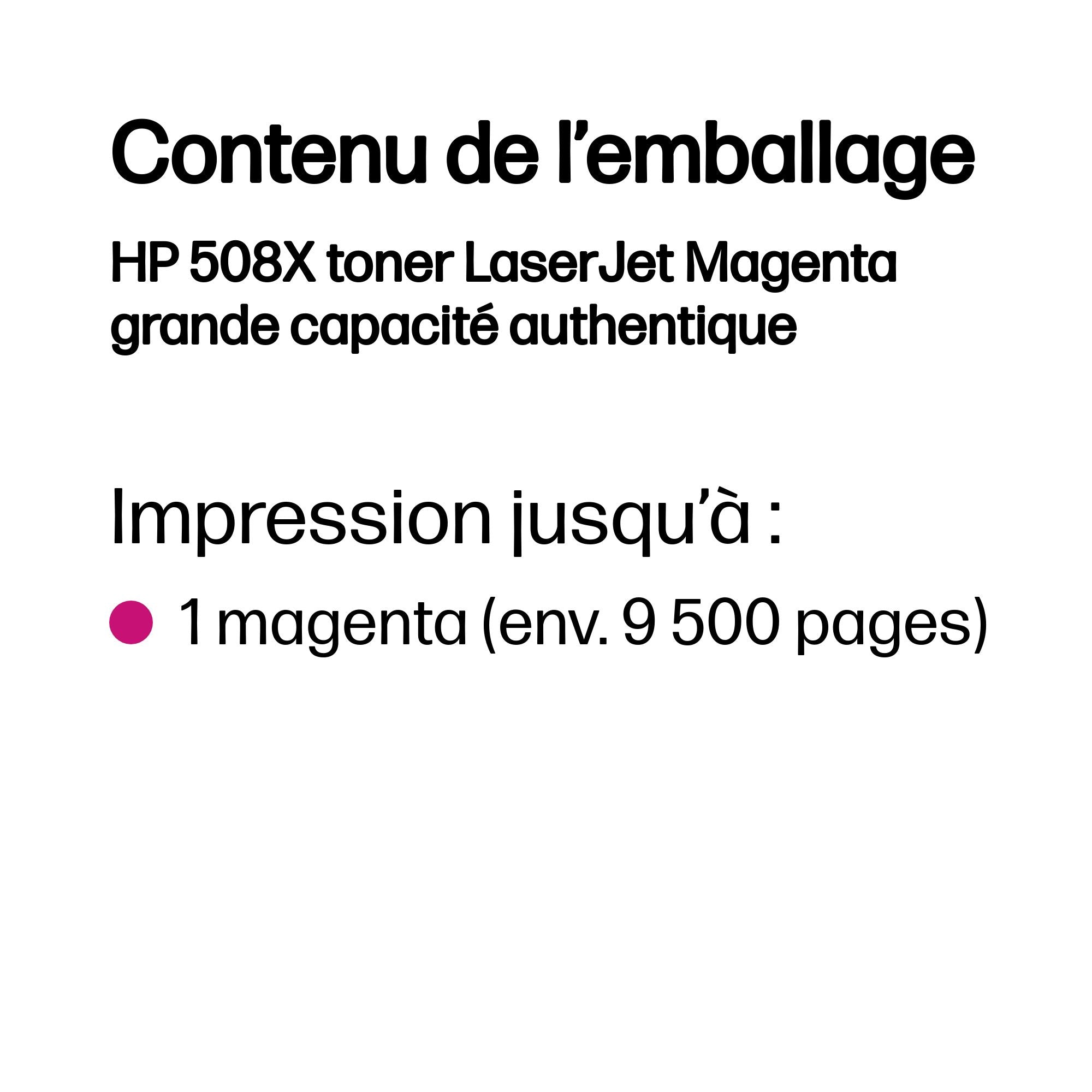 HP 508X toner LaserJet Magenta grande capacité authentique
