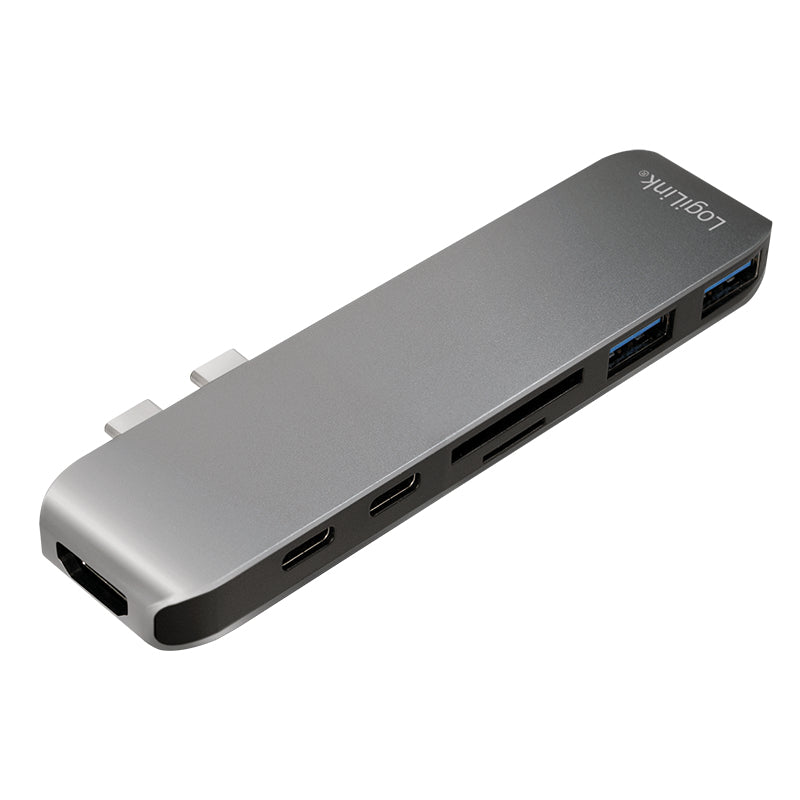 LogiLink UA0302 station d'accueil USB 3.2 Gen 1 (3.1 Gen 1) Type-C Aluminium, Noir
