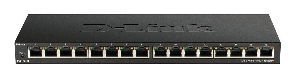 D-Link DGS-1016S Switch Ethernet Gigabit Non-géré 16 Ports, Noir