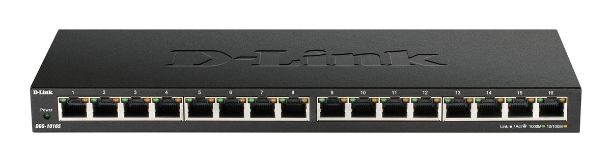 D-Link DGS-1016S Switch Ethernet Gigabit Non-géré 16 Ports, Noir