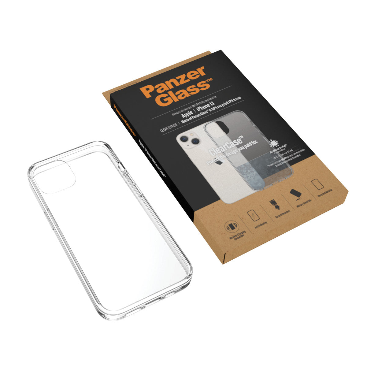 PanzerGlass ClearCase pour iPhone 13, Coque de Protection Transparente 6.1 pouces