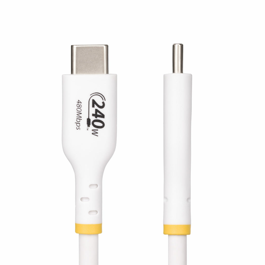 StarTech.com Câble de Charge USB-C 4m 240W 5A PD EPR, Synchronisation USB 2.0, Certifié USB-IF, Blanc