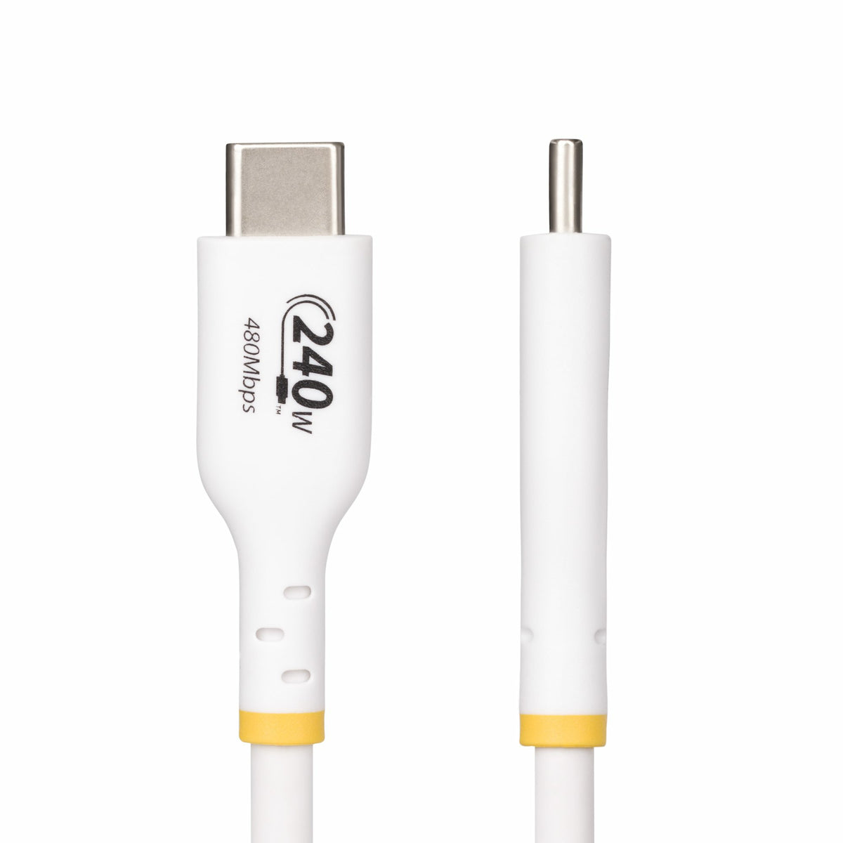 StarTech.com Câble de Charge USB-C 4m 240W 5A PD EPR, Synchronisation USB 2.0, Certifié USB-IF, Blanc