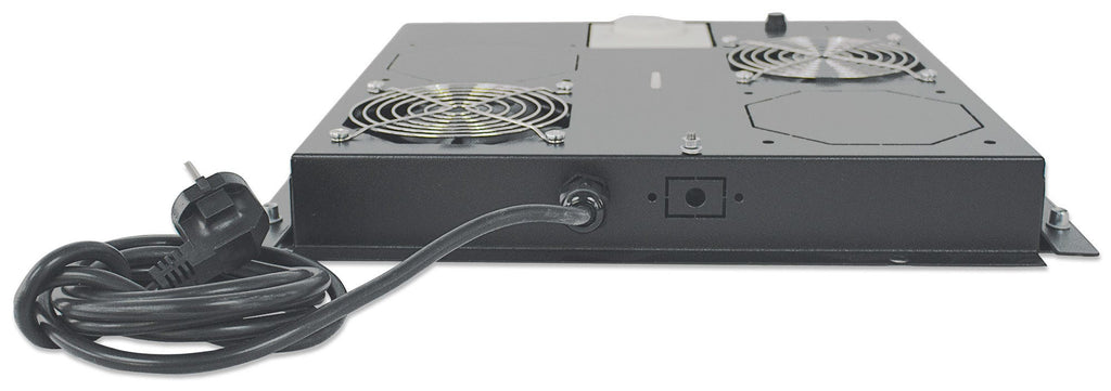 Intellinet Unité de ventilation à 2 ventilateurs pour racks 19", montage en toiture, avec thermostat, noire, garantie à vie