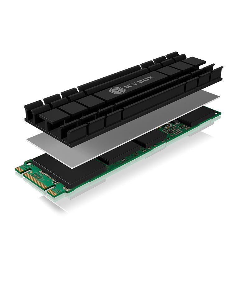 ICY BOX IB-M2HS-701 M.2 NVMe SSD Dissipateur thermique/Radiateur Noir 1 pièce(s) - vue 2