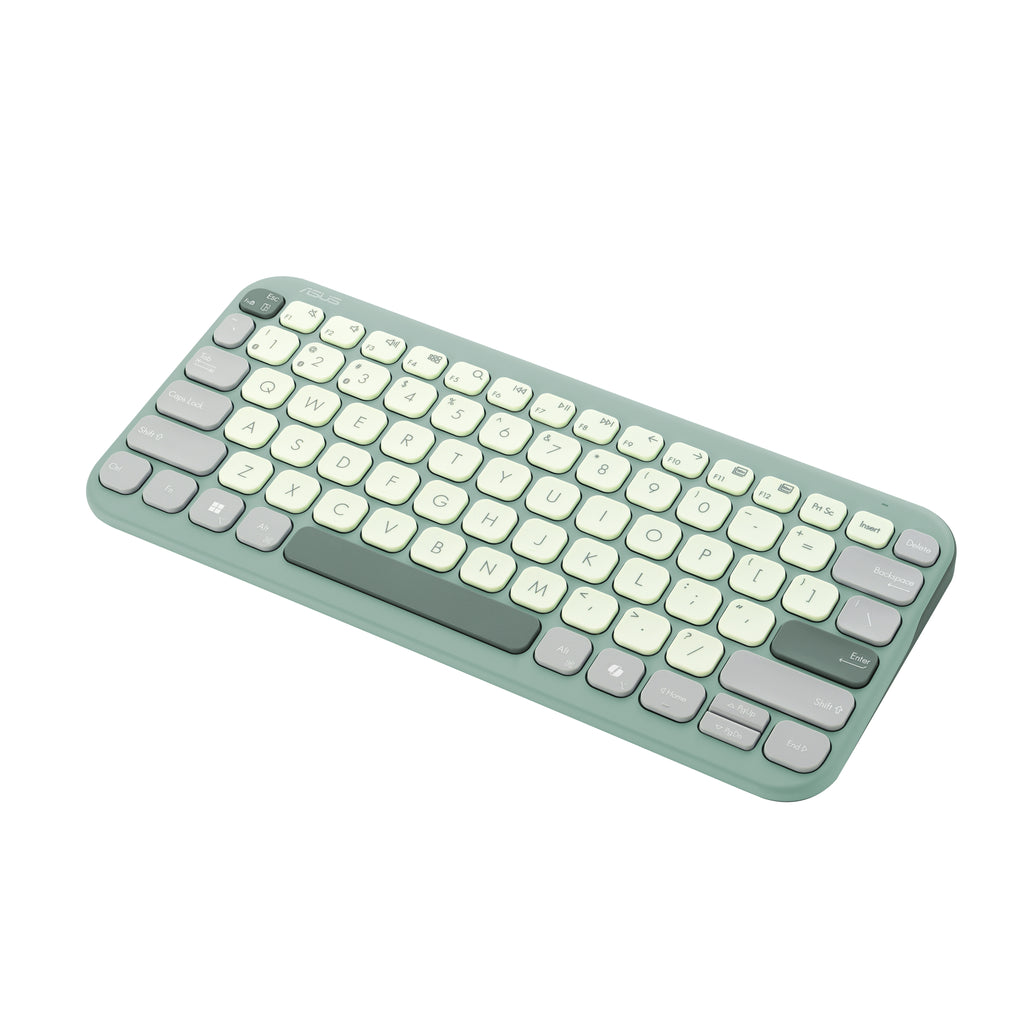 ASUS KW100 KEYBOARD/GN/GE/81 clavier Maison Bluetooth QWERTZ Allemand Vert, Vert clair