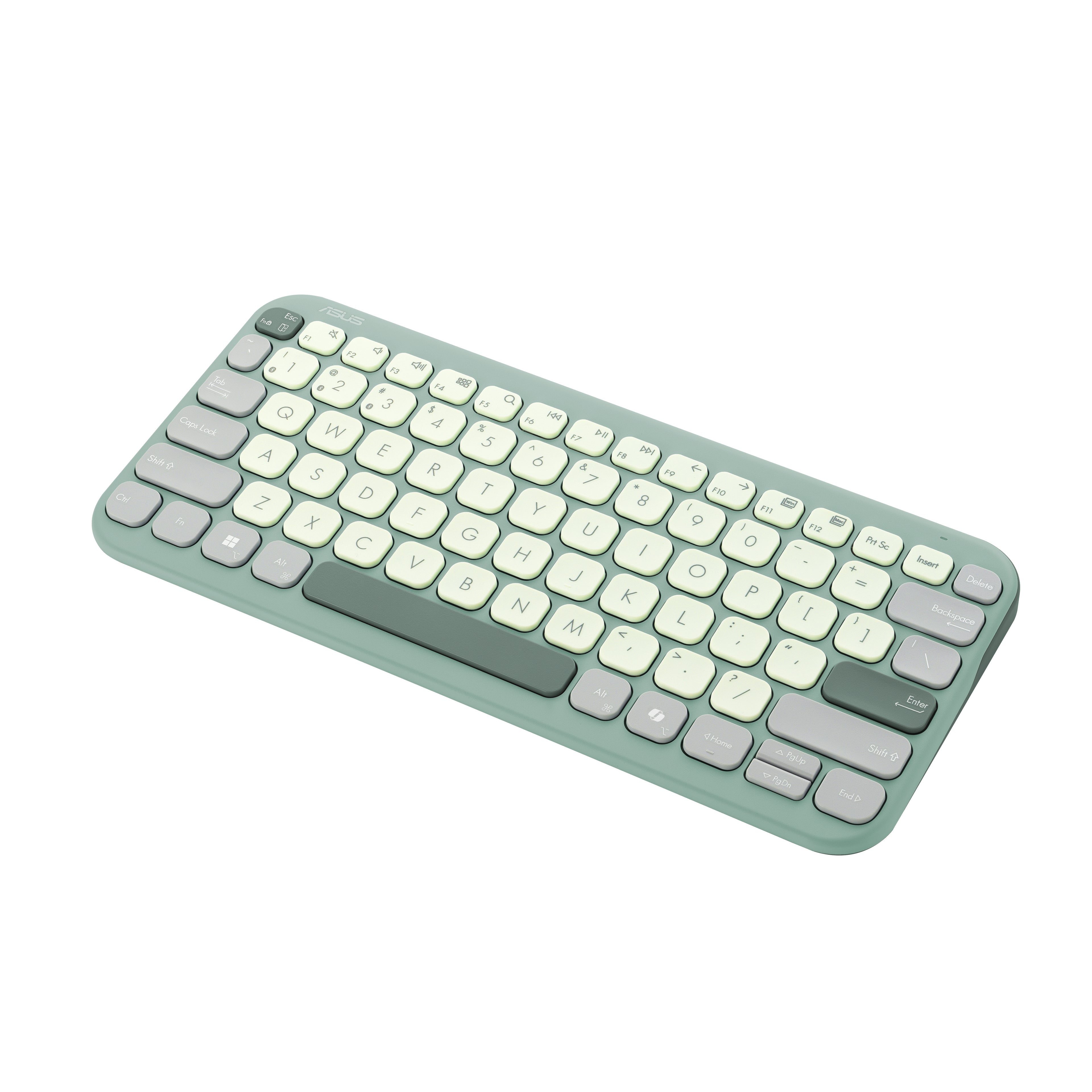 ASUS KW100 KEYBOARD/GN/GE/81 clavier Maison Bluetooth QWERTZ Allemand Vert, Vert clair