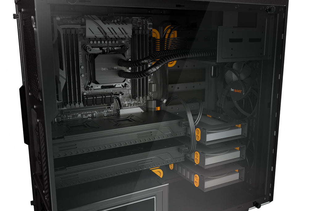 be quiet! Pure Base 600 Orange | Boîtier PC vitré, Mini ITX / Micro ATX / ATX,1 ventilateur Pure Wings 2 120 mm, 1 ventilateur Pure Wings 2 140 mm