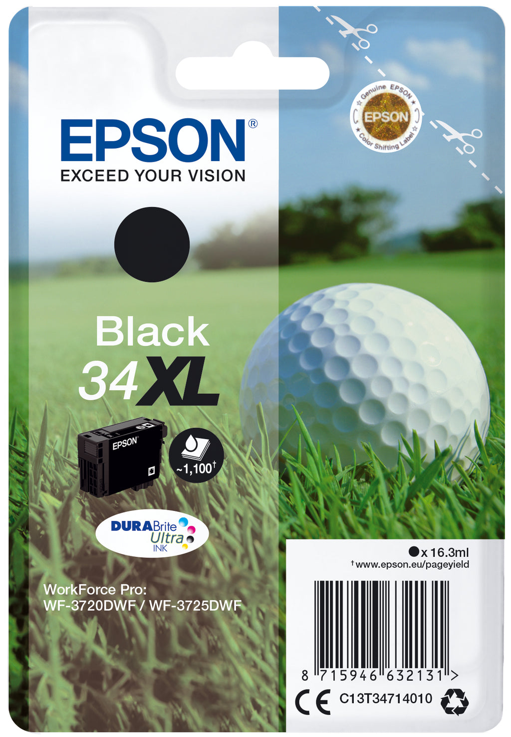 Epson Golf ball Encre noire DURABrite Ultra Balle de golf 34XL