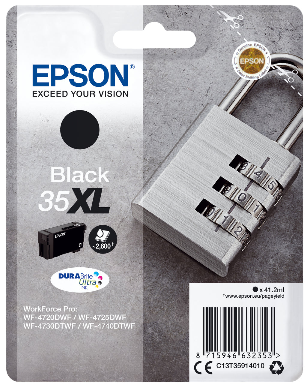 Epson Padlock Encre noire DURABrite Ultra Cadenas 35XL