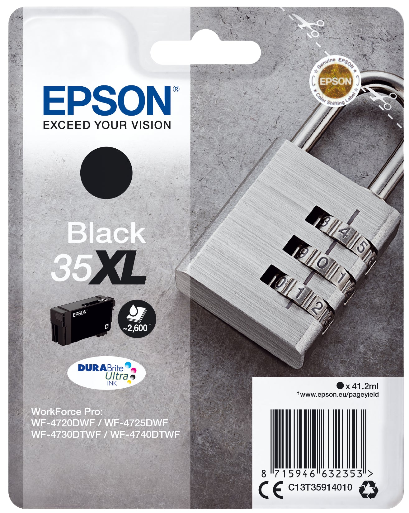 Epson Padlock Encre noire DURABrite Ultra Cadenas 35XL