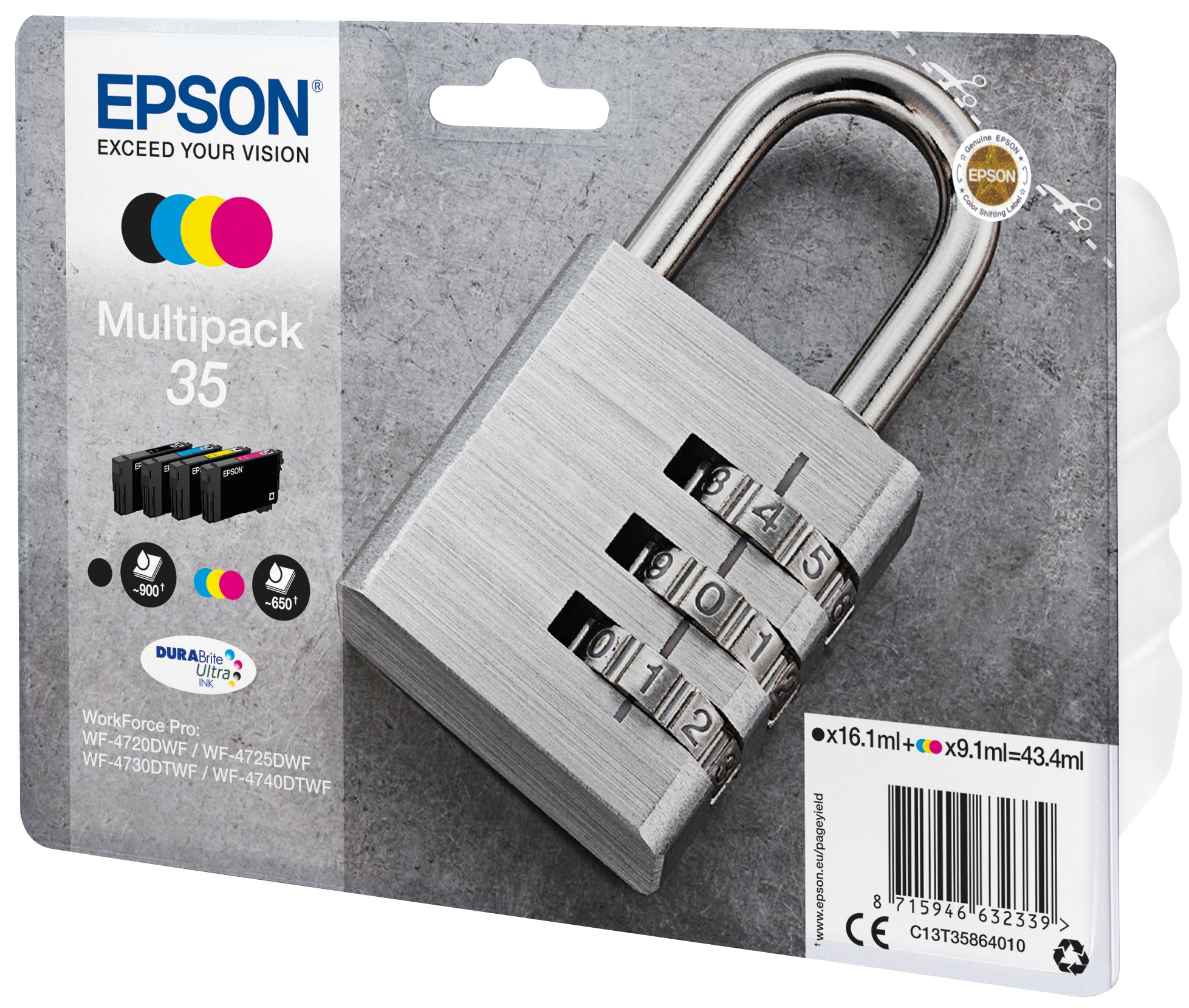 Epson Padlock Encre DURABrite Ultra multipack 4 couleurs Cadenas 35