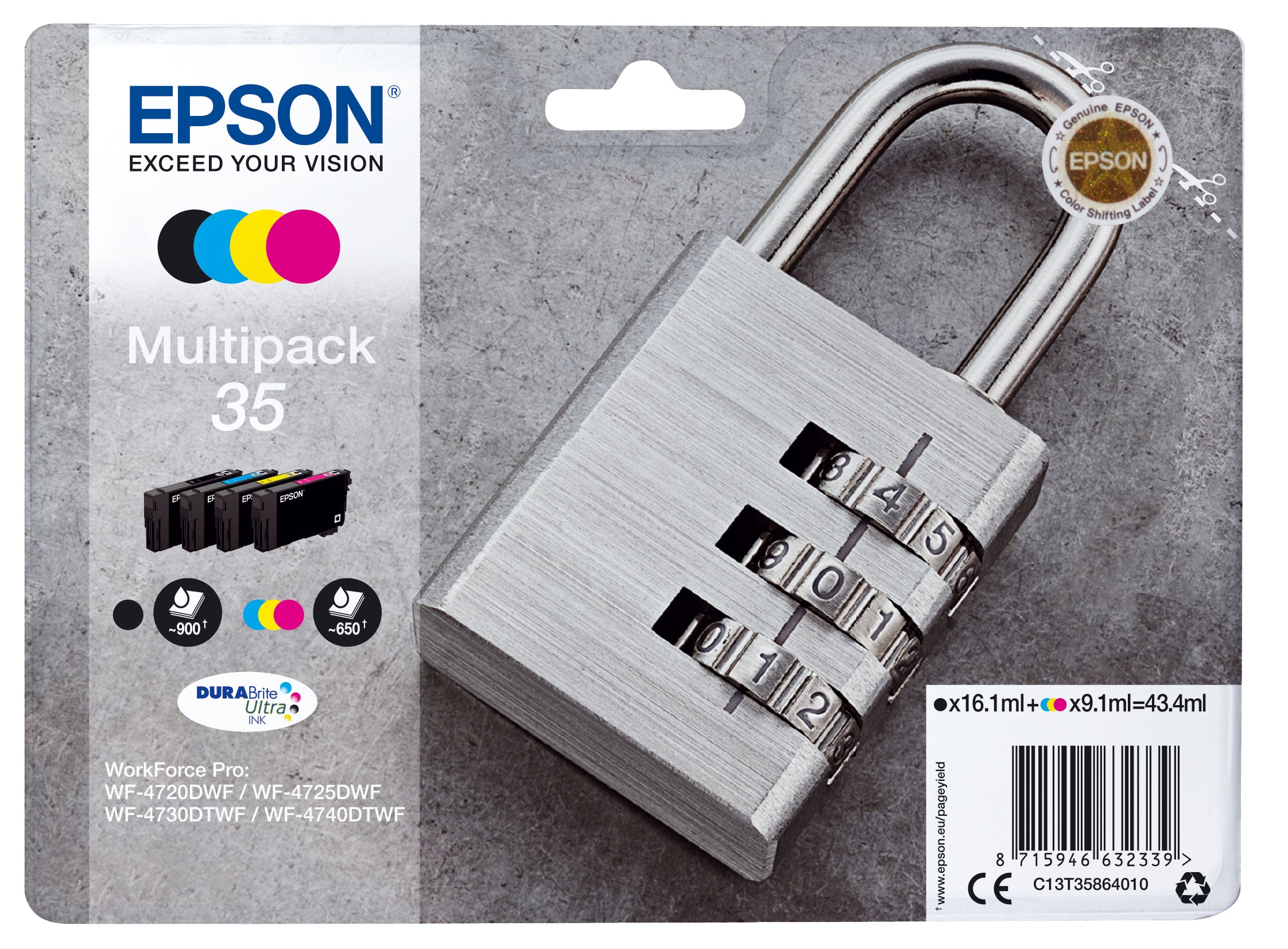 Epson Padlock Encre DURABrite Ultra multipack 4 couleurs Cadenas 35