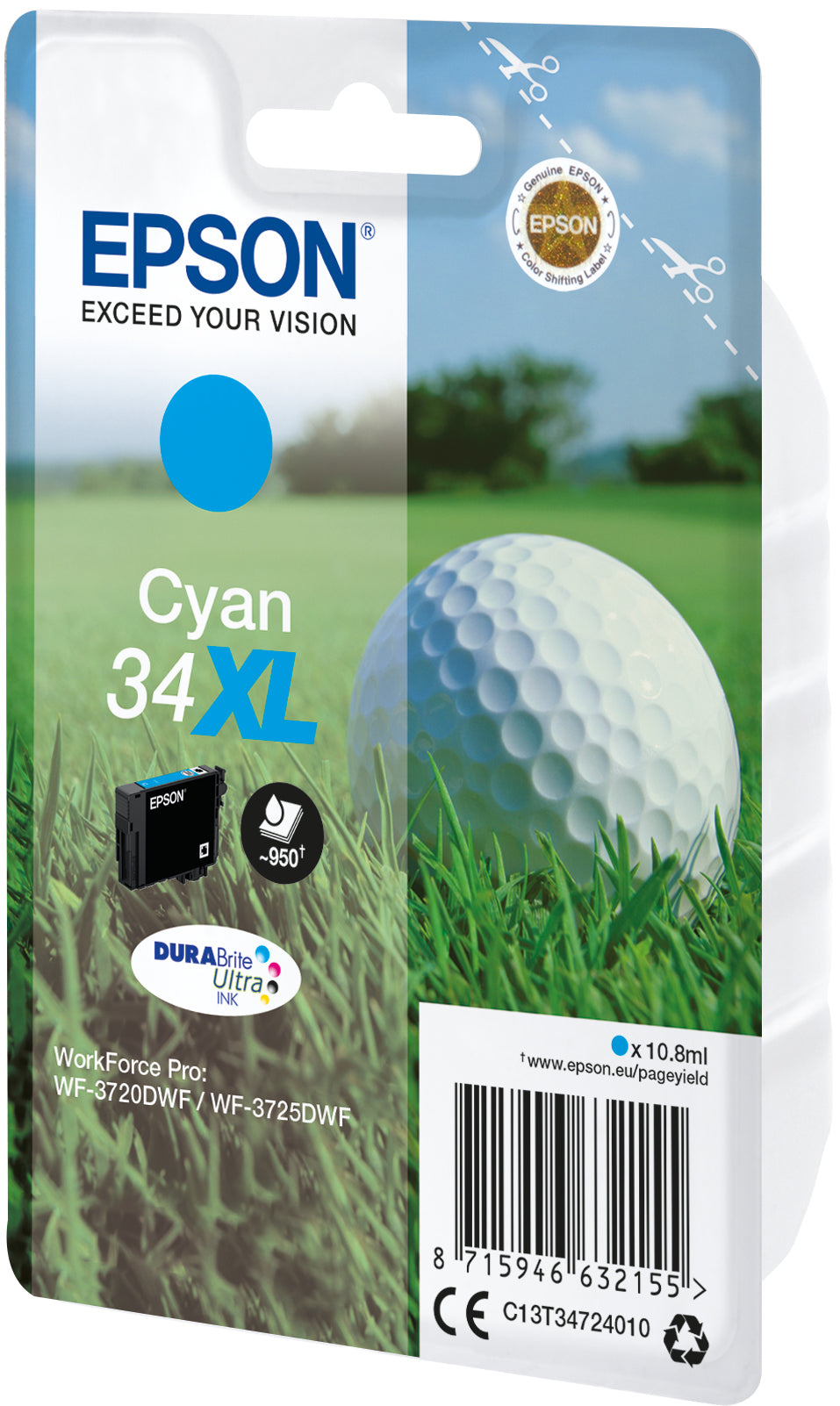 Epson Golf ball Encre cyan DURABrite Ultra Balle de golf 34XL