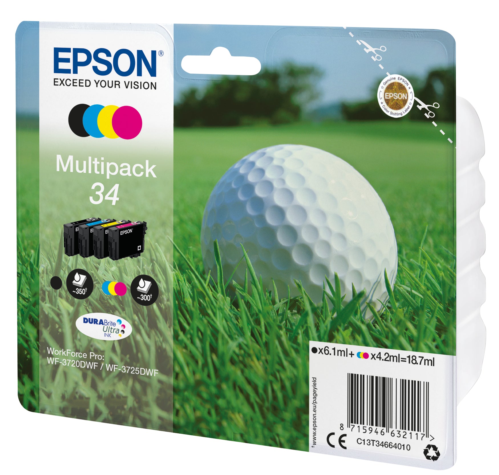 Epson Golf ball Encre DURABrite Ultra multipack 4 couleurs Balle de golf 34