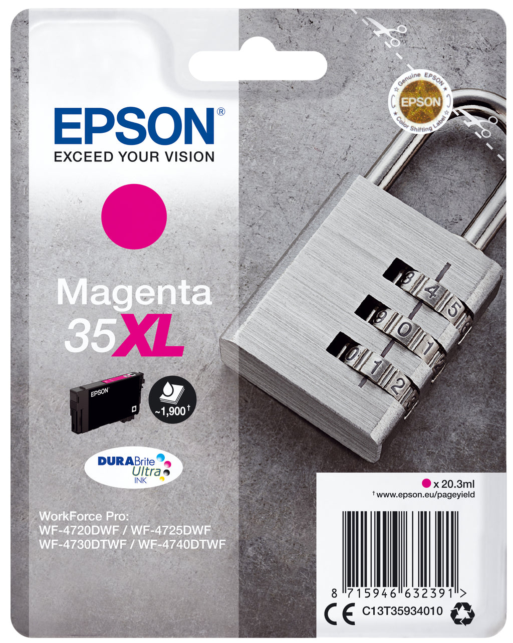 Epson Padlock Encre magenta DURABrite Ultra Cadenas 35XL