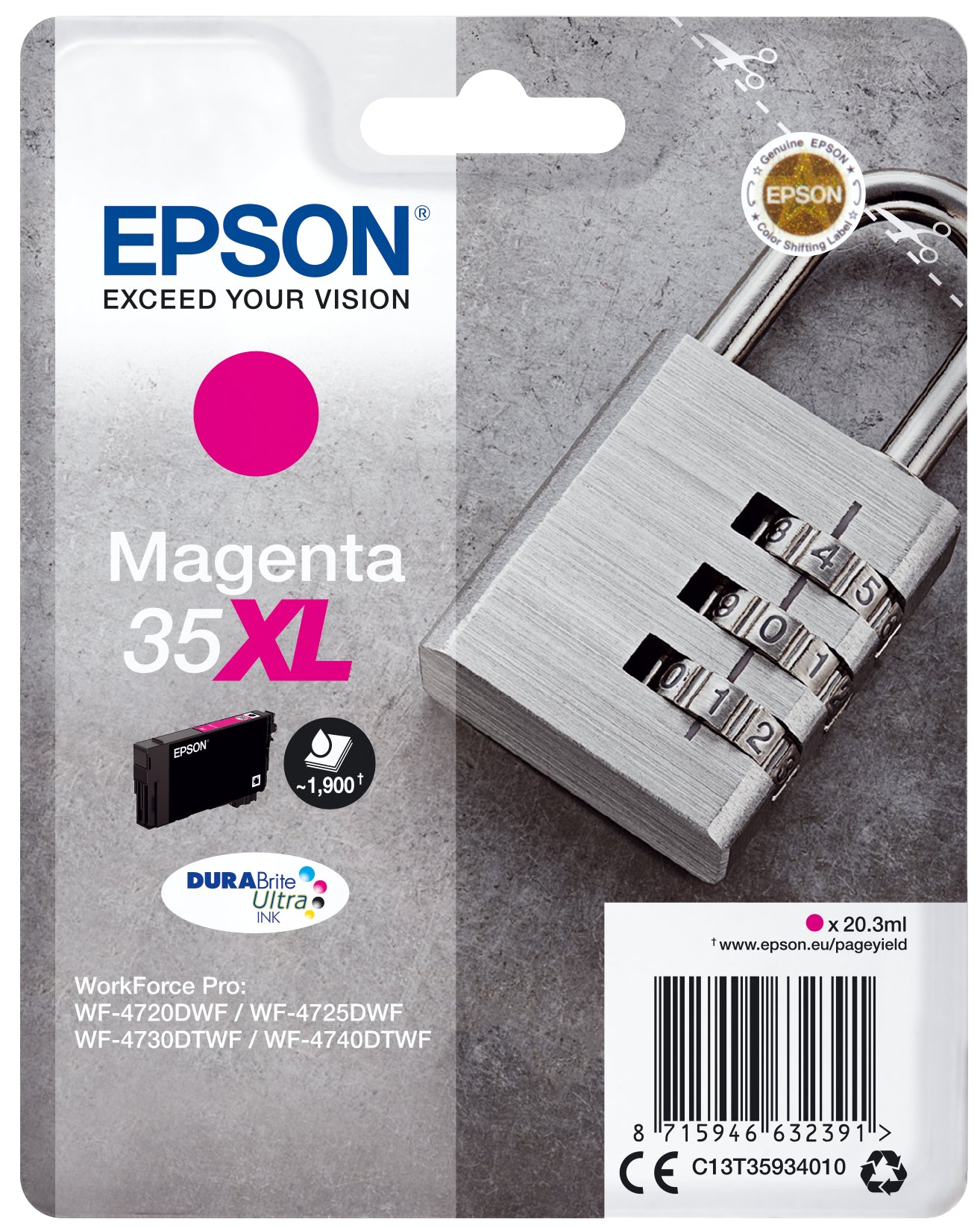 Epson Padlock Encre magenta DURABrite Ultra Cadenas 35XL