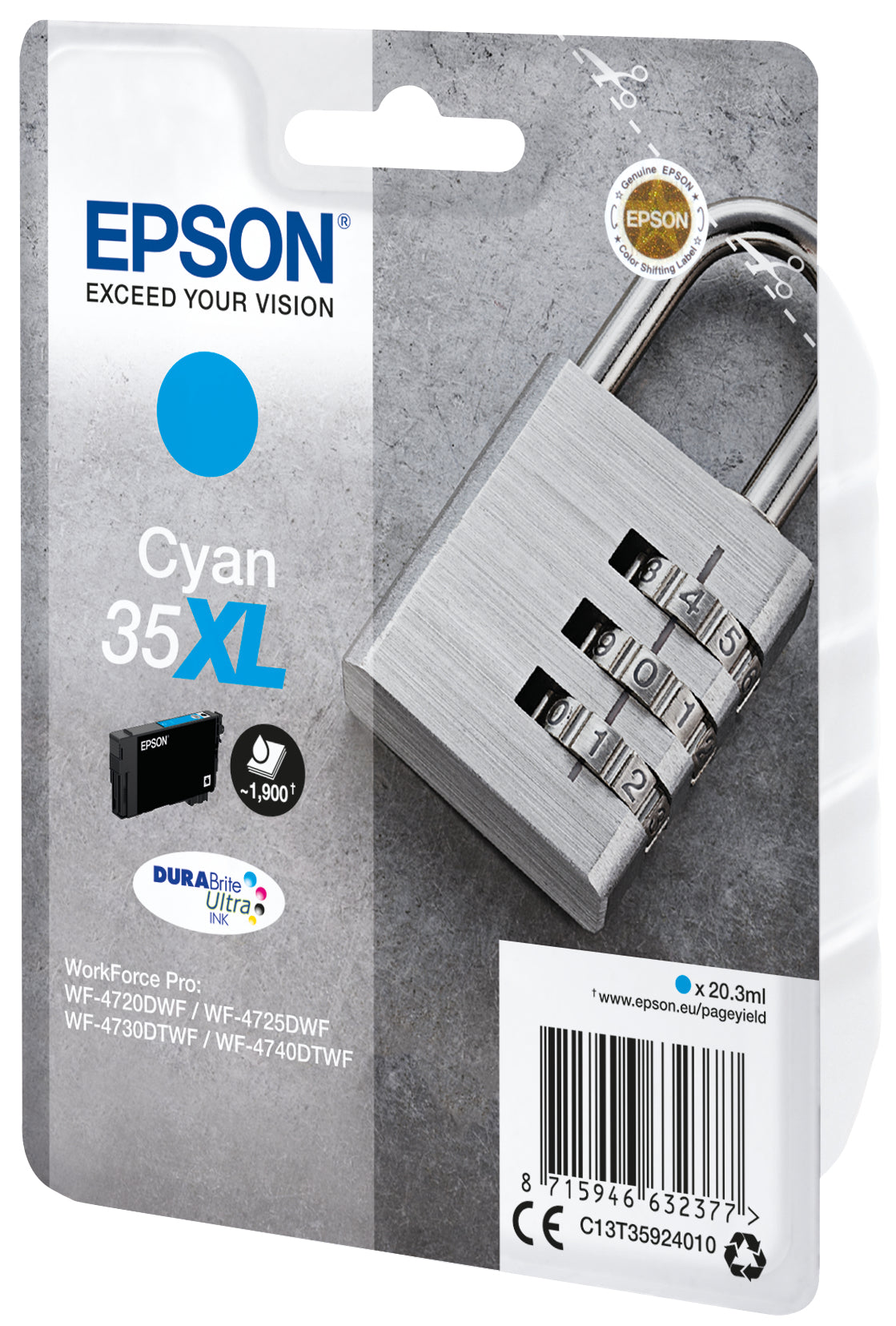 Epson Padlock Encre cyan DURABrite Ultra Cadenas 35XL