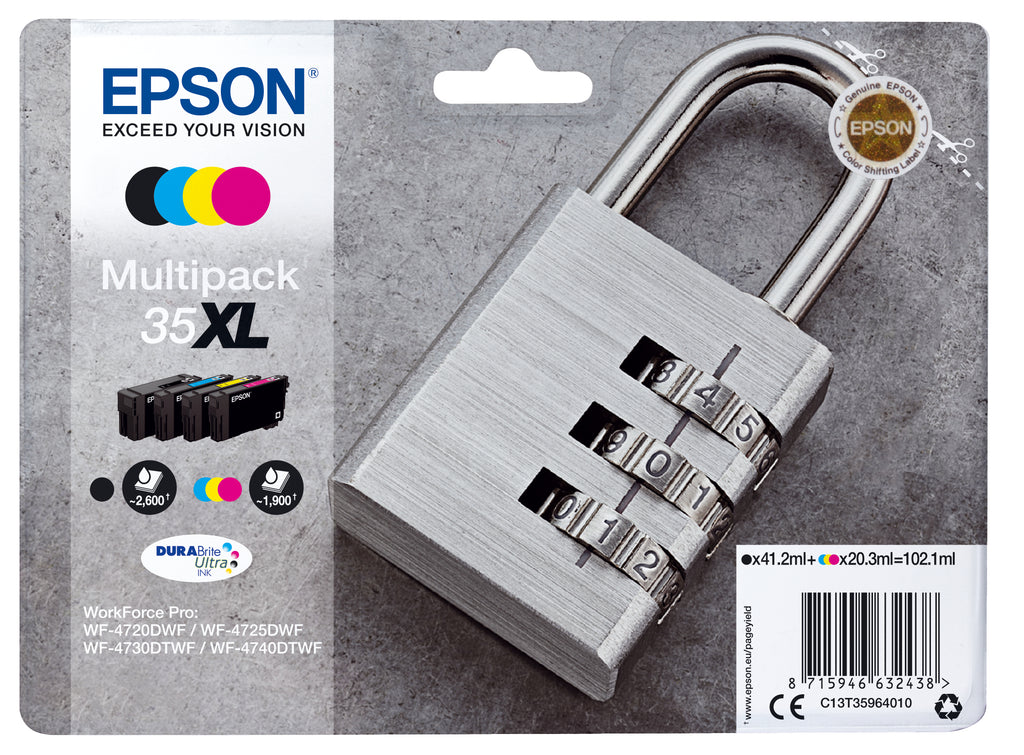 Epson Padlock Encre DURABrite Ultra multipack 4 couleurs Cadenas 35XL