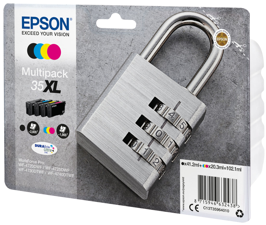 Epson Padlock Encre DURABrite Ultra multipack 4 couleurs Cadenas 35XL