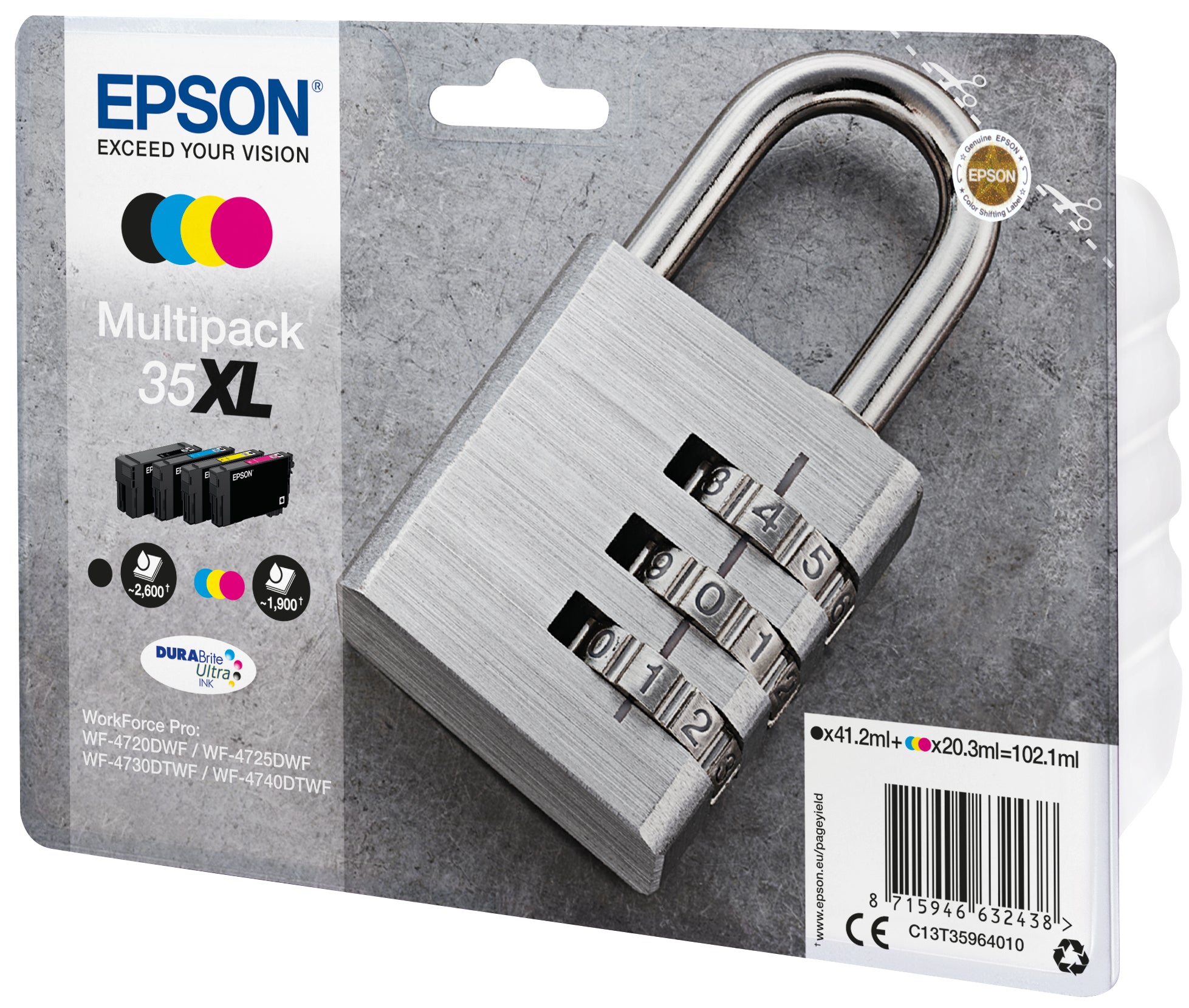 Epson Padlock Encre DURABrite Ultra multipack 4 couleurs Cadenas 35XL