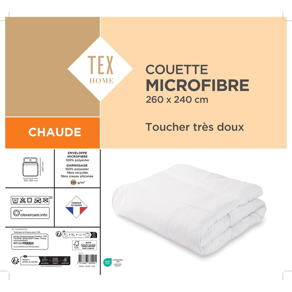 Tex Home Couette Chaude Microfibre 260x240cm
