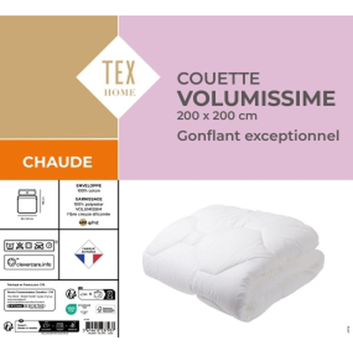 Tex Home Couette Chaude Volumissime 200x200cm