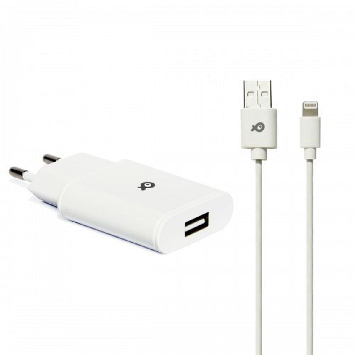 POSS Chargeur USB 12W + câble USB A/Lightning (TS12F)