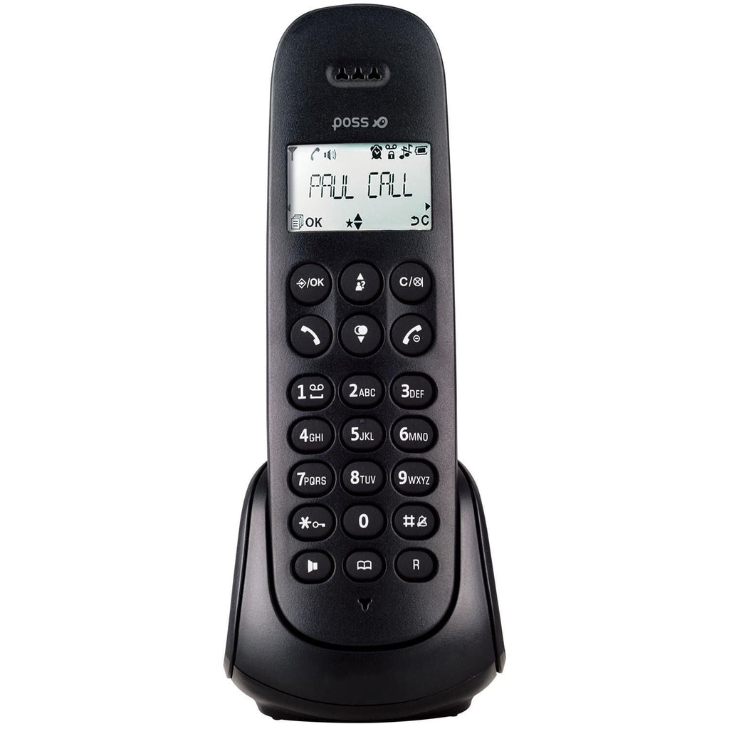 POSS Téléphone fixe sans fil Duo PSDP130D - Noir