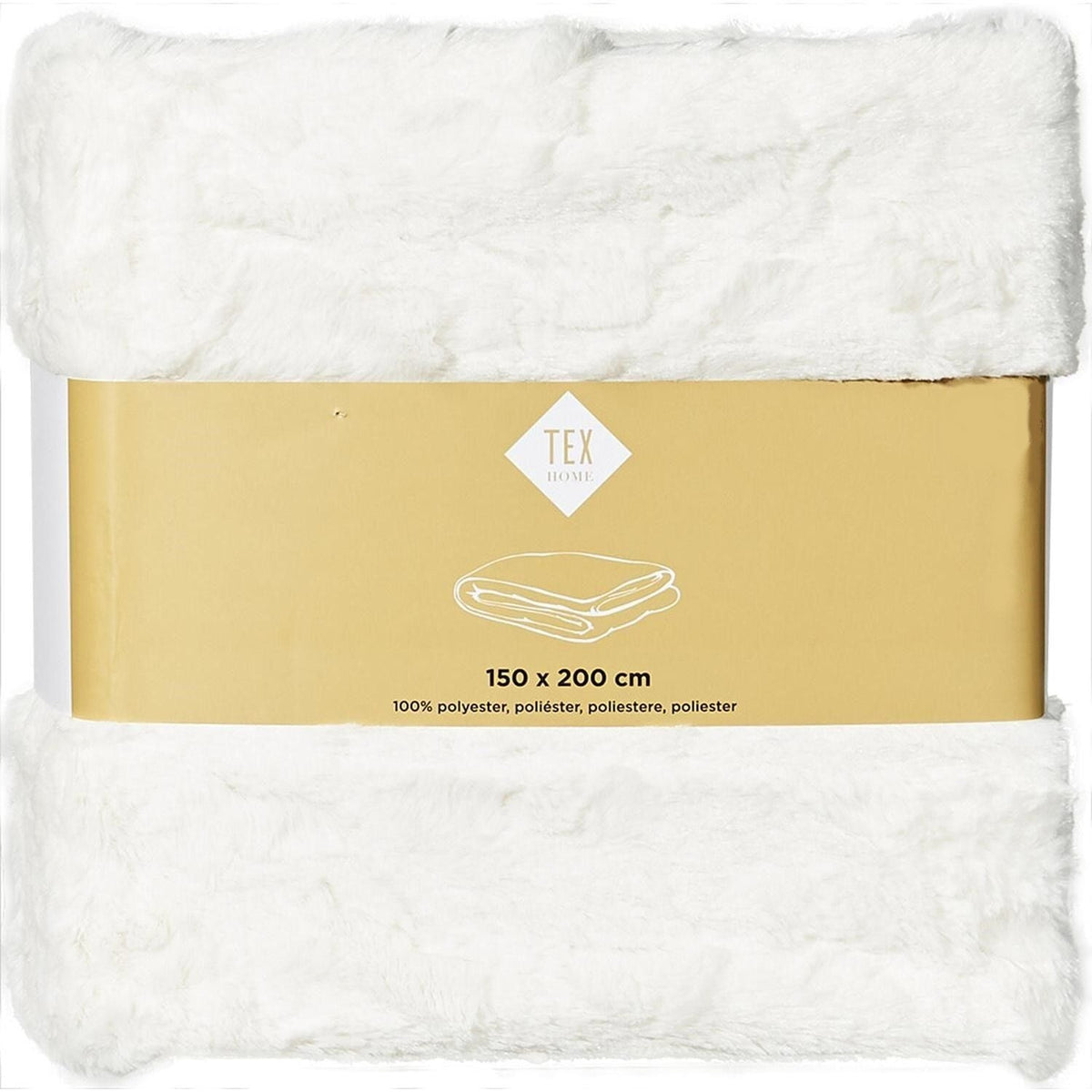 Tex Home Plaid Blanc Fourrure Polyester 150x200cm